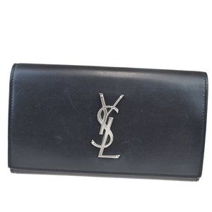 SAINT LAURENT YSL Logo Long Bifold Wallet Purse Le